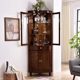 All solid wood corner cabinet with glass door