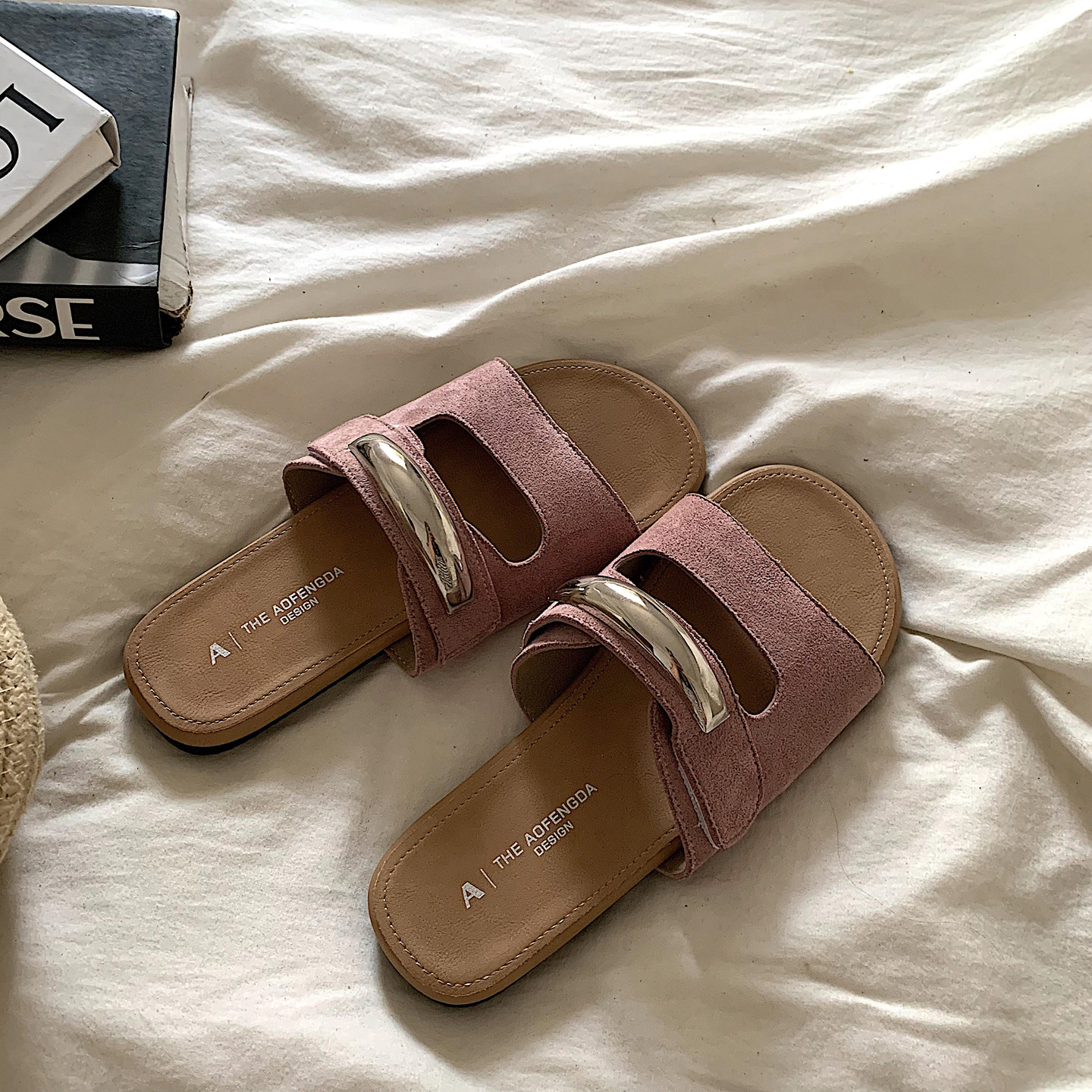 金屿鹿 软糯糯~ins晚晚风勃肯一字拖女外穿法式复古配裙子凉拖鞋,淘宝优惠券,粉丝福利购,淘宝优惠卷