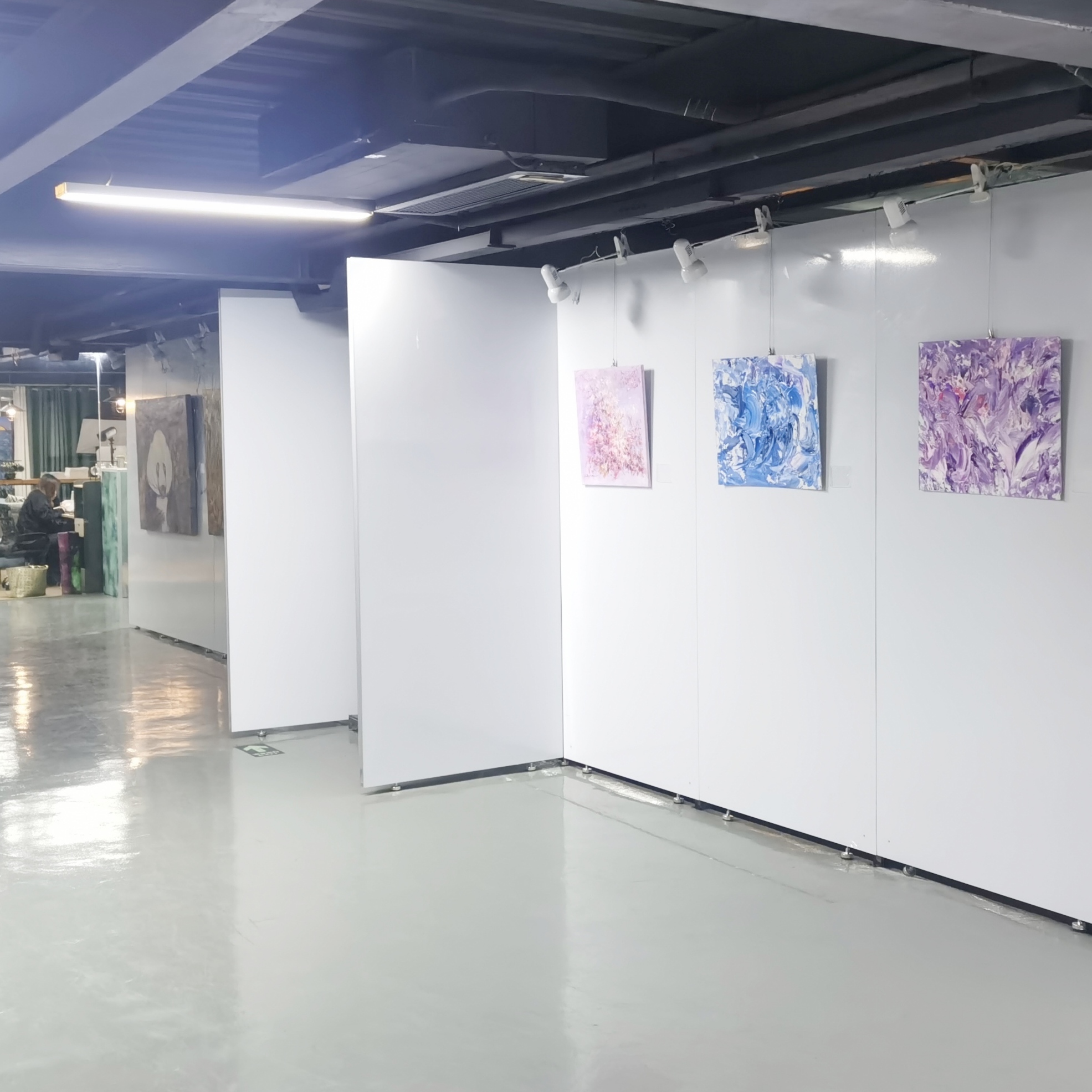 定制磁性书画展板贴亚麻布画展海报字画宣传背景隔断移动展板布置