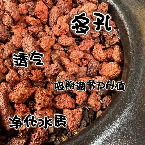 天然红色多孔透气火山石园艺辅料兰花多肉拌土铺面垫底使用 - 图1