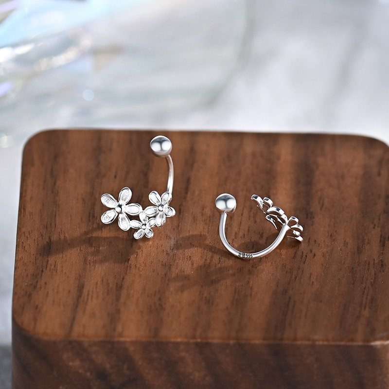 繁花耳钉纯银999三朵花轻奢耳环2025新款爆款高级感后挂式耳饰女,淘宝优惠券,粉丝福利购,淘宝优惠卷