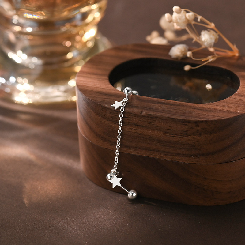 星星耳线女双耳洞螺丝拧扣耳钉s999纯银耳环高级感轻奢圆珠耳饰,淘宝优惠券,粉丝福利购,淘宝优惠卷