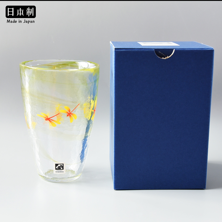 日本进口月夜野工房创意锤纹海豚彩色可爱动物玻璃杯冷饮水杯子-图2