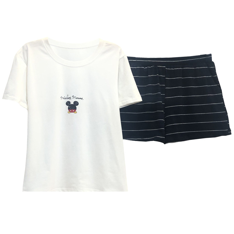 网红睡衣女夏季纯棉短袖两件套薄款可爱卡通可外穿休闲家居服套装,淘宝优惠券,粉丝福利购,淘宝优惠卷