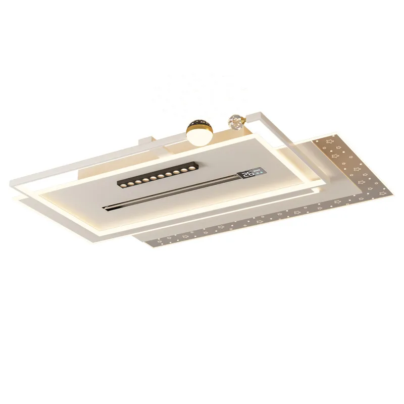 负离子无叶风扇灯变频智能语音温度显示吸顶客厅灯卧室护眼风扇灯,淘宝优惠券,粉丝福利购,淘宝优惠卷