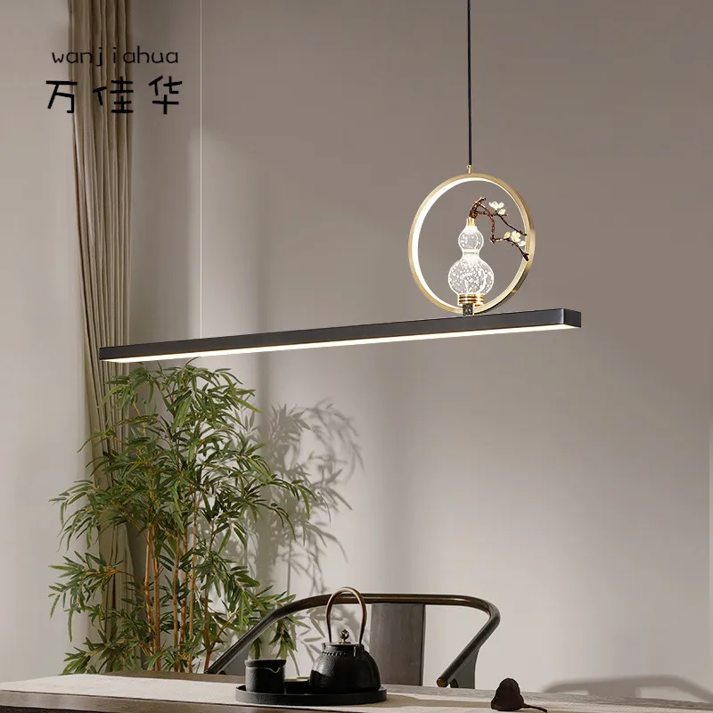 全铜新中式长条餐厅吊灯中国风禅意茶室设计师家用吧台餐桌灯具,淘宝优惠券,粉丝福利购,淘宝优惠卷