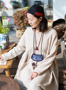 听花香棉布艾绒女原创自制手工