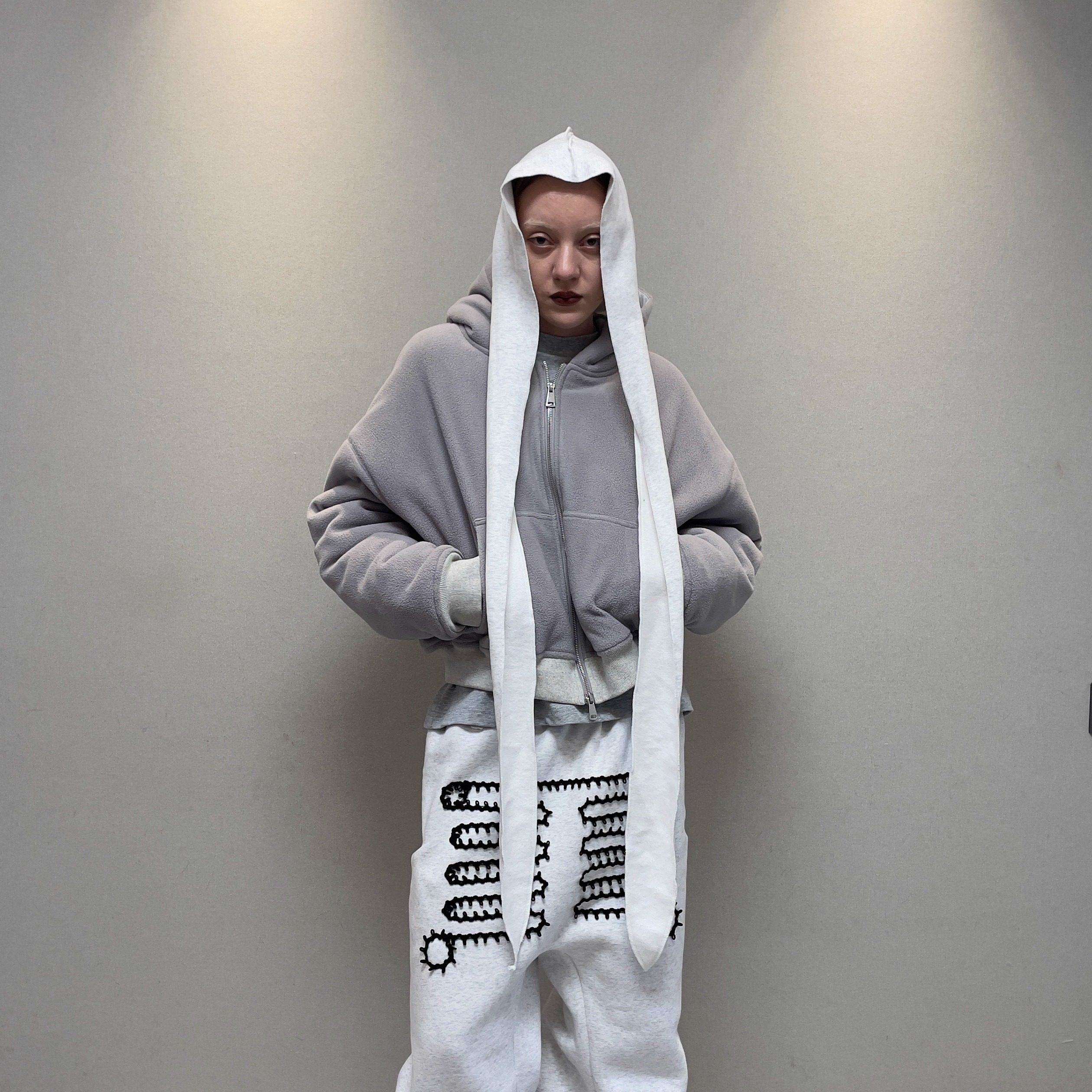 taitm双面穿灰色摇粒绒加厚夹棉短宽廓形boxy落肩连帽卫衣夹克,淘宝优惠券,粉丝福利购,淘宝优惠卷