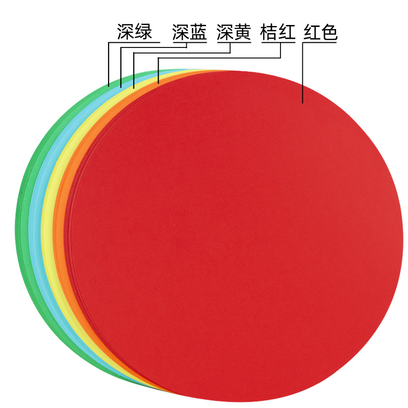 圆形彩色卡纸15/17/20厘米25厘米29cm36绘画涂鸦手工DIY硬卡纸200克 - 图2