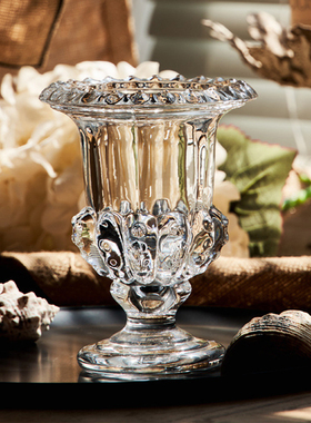 水培佛手柑花瓶托盘花器玻璃欧美式现代简约器皿花盘养佛手摆放盘