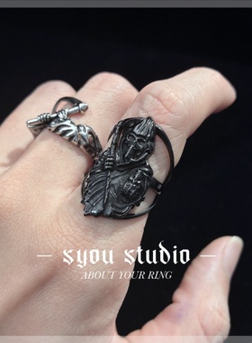 欧美复古霸气骷髅头戒指