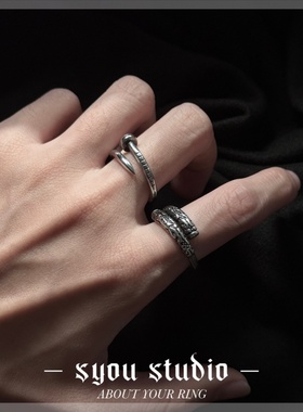 Syou复古悟空国风金箍棒戒指