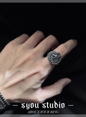 维京冰原狼时尚钛钢男士戒指
