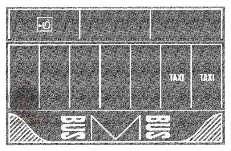 火车女侠场景NOCH模型可与PREISER相配停车位路面22*14CM2片浅色 - 图0