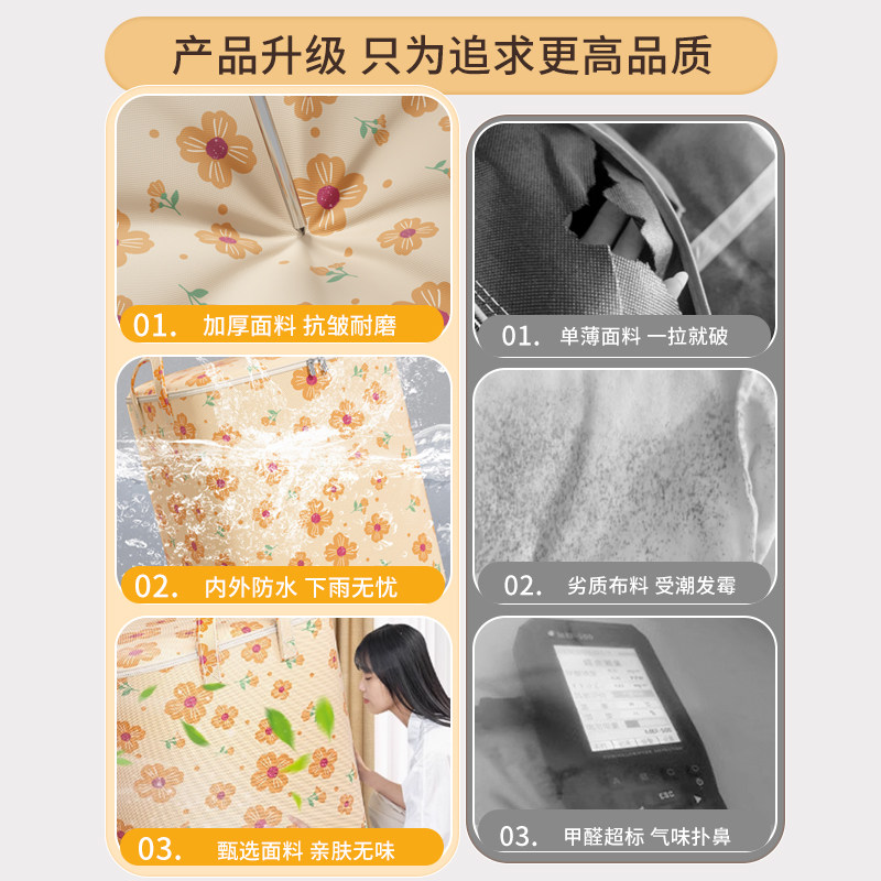 被子收纳袋大容量装衣服棉被整理袋加厚防水行李专用搬家打包袋子