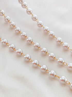 6mm仿珍珠链条自制贝壳材料手链