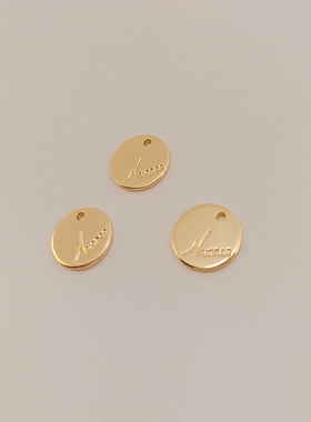 真金圆片手工耳饰挂坠