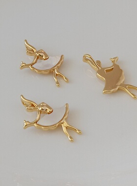 diy铜镀金贴片芭蕾舞饰品挂件