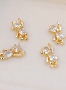 diy包金镶嵌锆石饰品配件吊坠