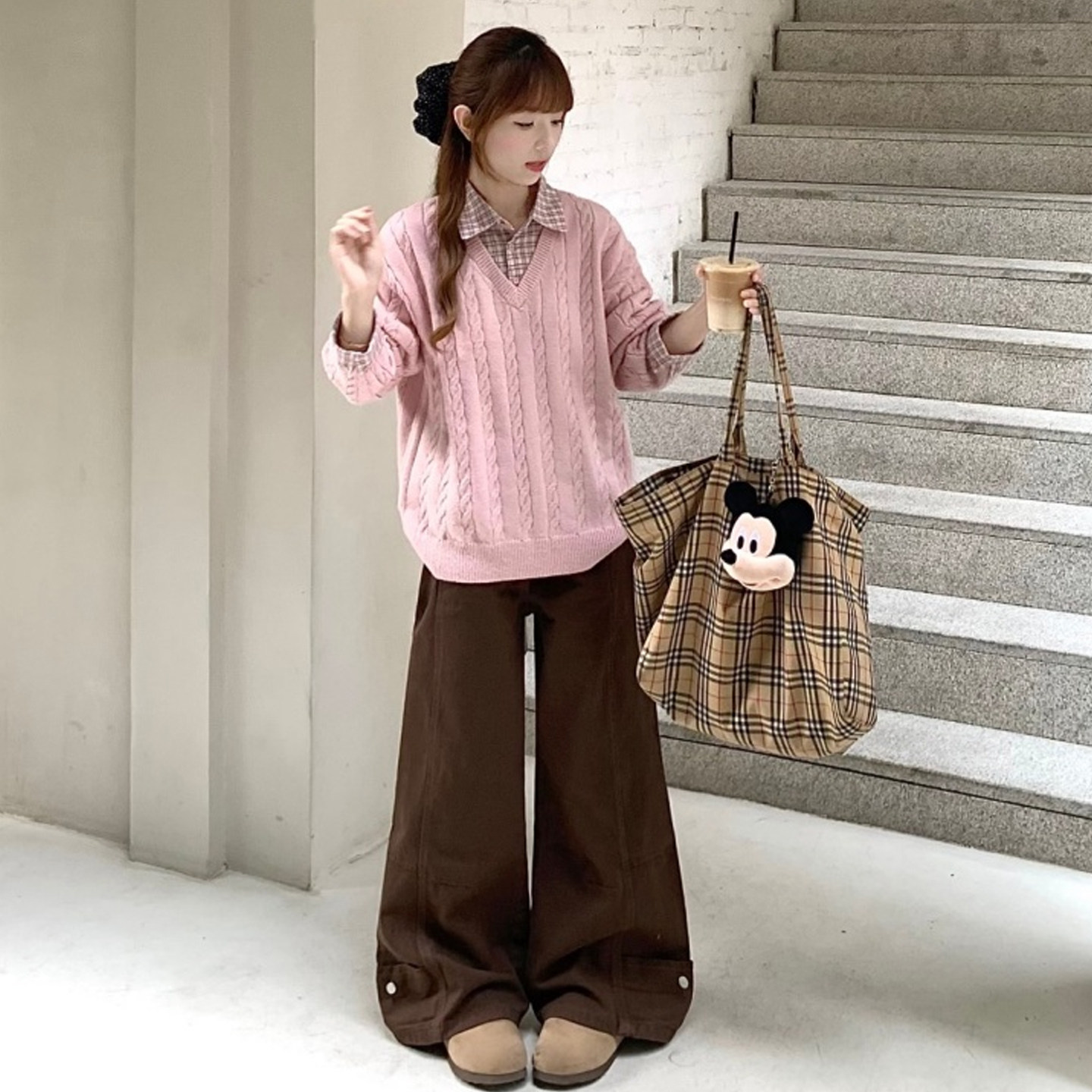 大码女装胖mm韩系宽松遮肉假两件毛衣秋冬衬衫拼接内搭针织衫上衣,淘宝优惠券,粉丝福利购,淘宝优惠卷