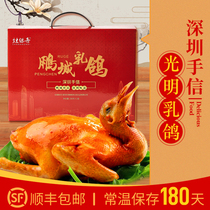 (Shunfeng) Light Dairy Dgeon Shenzhen Special production Peng City Dairy Pigeon Hands Ripping Ready-to-eat 400g Two Vacuum Gift Boxes