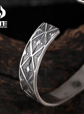 灵作手工錾刻印第安纳复古风银饰