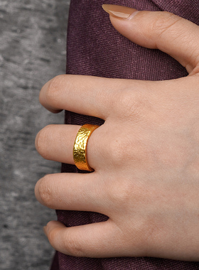 灵作银饰狗熊爸纯手工锤纹纹理