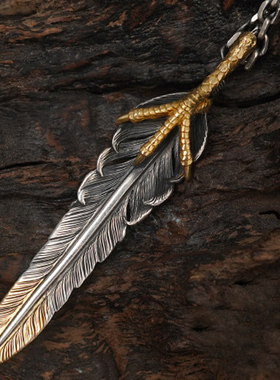 吊坠项链灵作银饰羽毛
