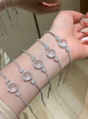 小红署天然水沫玉手链s925银镶嵌小清新精致设计款女送礼盒