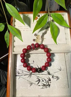 高含量朱砂紫金砂手串护身符佛珠手链原石晶体砂本命佛男士送礼