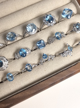 【水晶托帕石合集】通体S925银简约精致活口银戒不定时更新