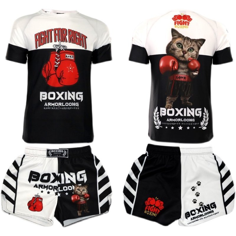 UFC搏击比赛运动套装短袖T恤速干格斗儿童泰拳击服青少年定制MMA,淘宝优惠券,粉丝福利购,淘宝优惠卷