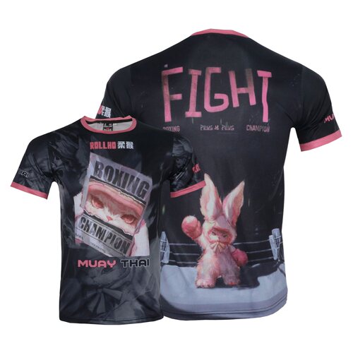 柔猴拳击兔子MMA格斗训练运动套装速干透气短袖短裤UFC健身服定制 - 图1