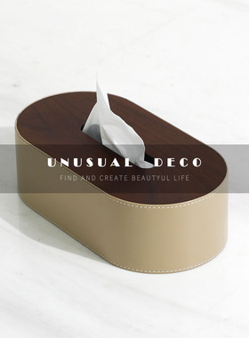 UNUSUALDECO木质金属托盘纸巾盒
