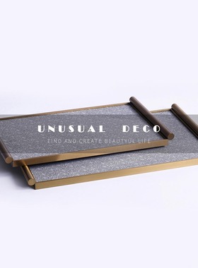 UNUSUALDECO皮质金属托盘摆件