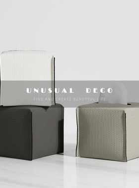 欧式风编织皮质酒店售楼处纸巾盒