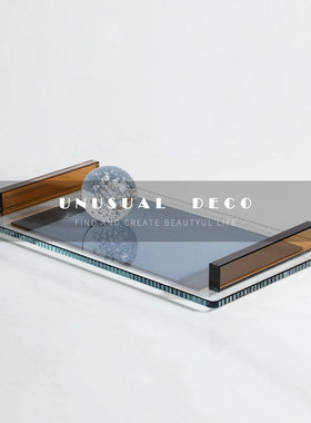 现代欧式轻奢灰色客厅餐厅摆盘