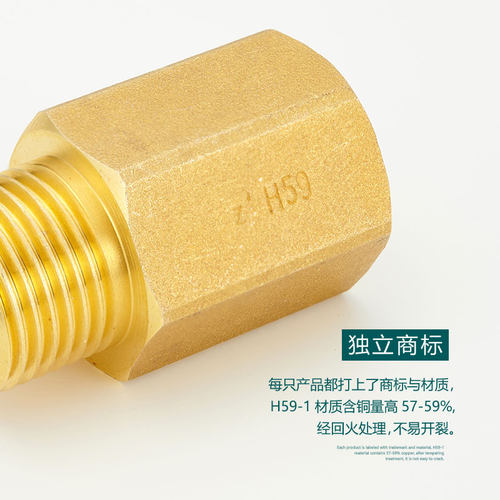 2分3分4分6分1寸2加长内外丝直接加厚铜接头内外牙直通六角延长管 - 图1