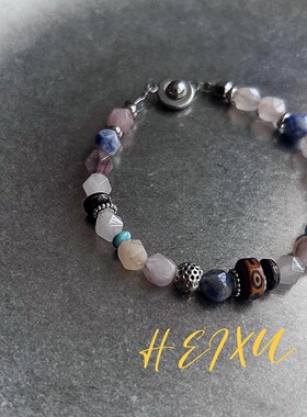 HEIXU黑序原创设计拼色男女情侣精致手链气质精致百搭串珠手串