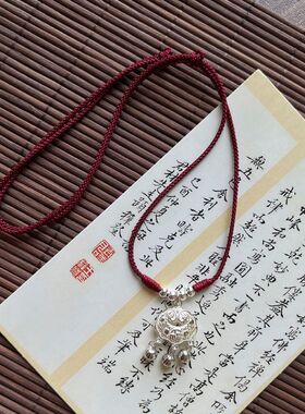 小红书同款新中式古风平安锁项链一步一响新中式编绳项饰闺蜜款