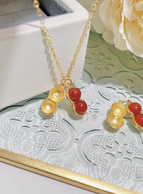 网红爆款好事花生项链女轻奢时尚幸运花生吊坠小众设计潮酷百搭