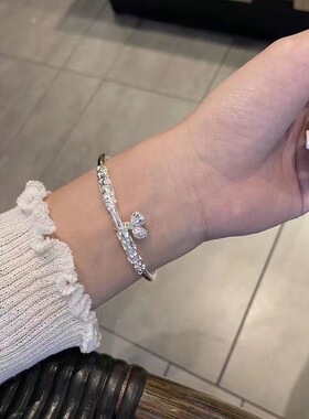 两世欢莲蓬手镯女款莲花荷花小众实心推拉调节浮雕古风手环