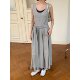 Korean style A-line skirt knitted color block fake two-piece vest dress