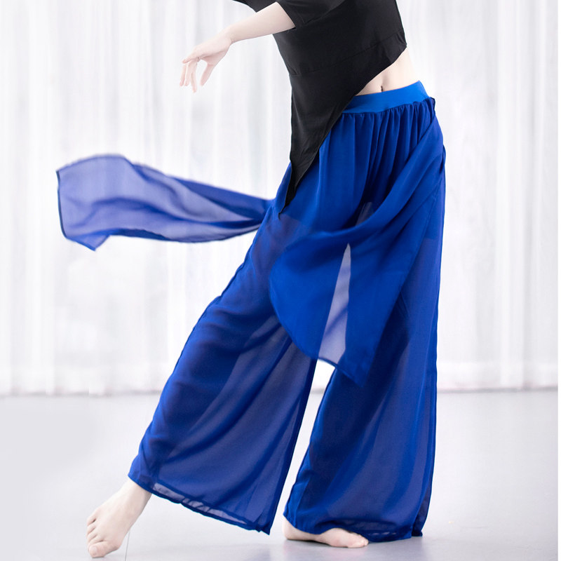 舞蹈阔腿裤裙子练功演出服装现代古典民族爵士形体雪纺飘逸垂感女