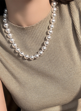 莹白澳白色珍珠项链新款2024爆款秋冬毛衣链配饰女小众高级感饰品