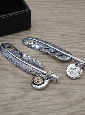 纯银吊坠复古羽毛男女士时尚潮饰