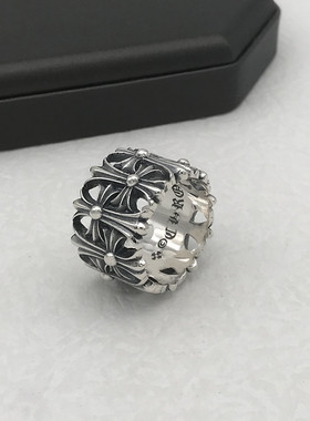 纯银时尚个性十字架戒指女男潮饰