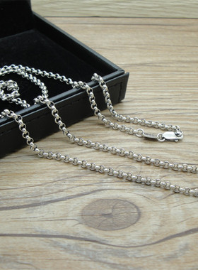 纯银项链O字链珍珠链时尚潮饰