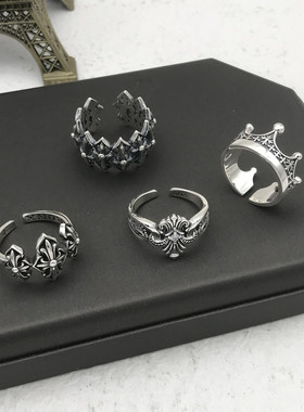 十字架戒指女纯银欧美时尚潮饰品