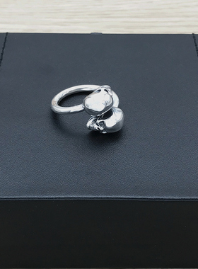 纯银戒指个性骷颅头指环欧美潮饰